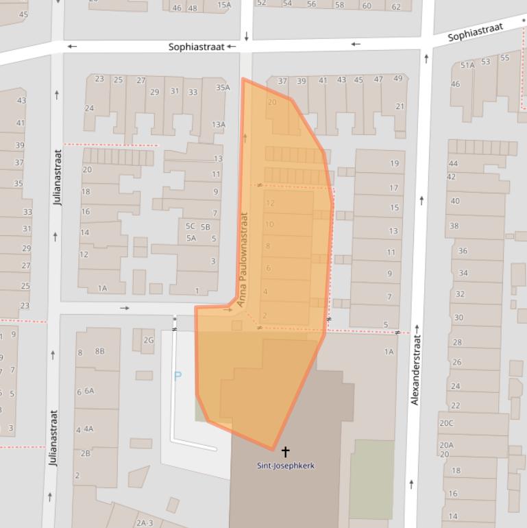 Kaart van postcodegebied 2316NP.