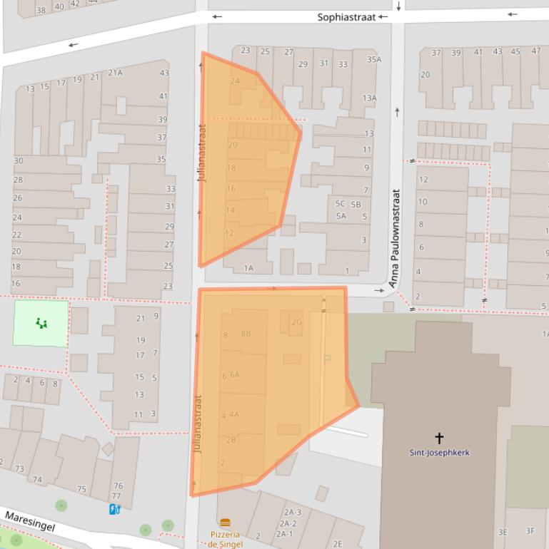 Kaart van postcodegebied 2316NX.