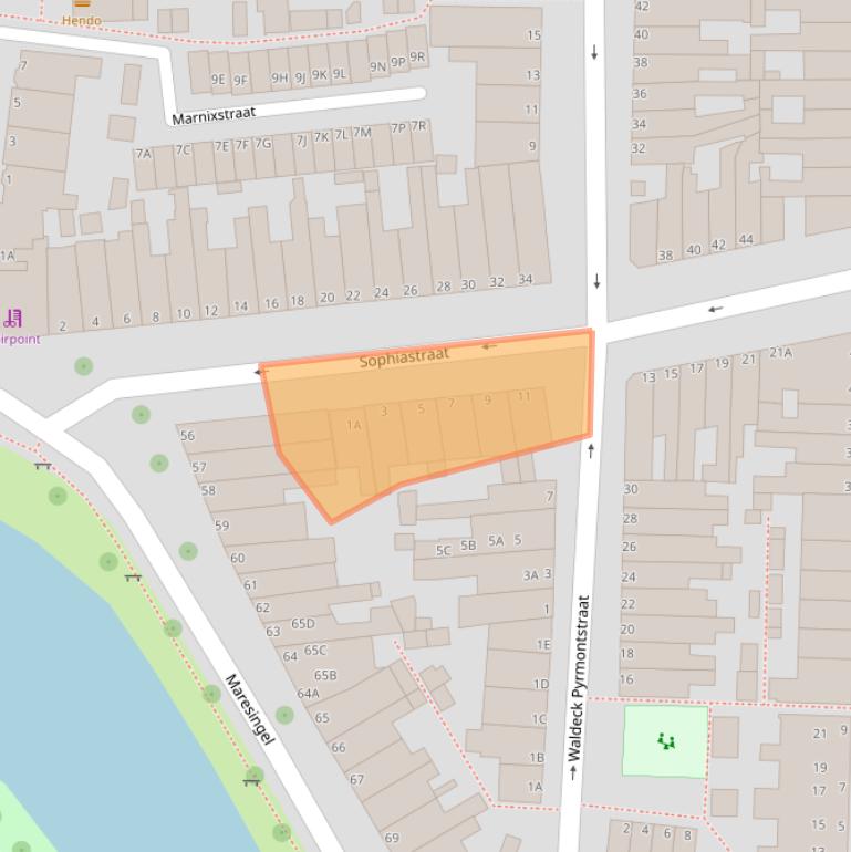 Kaart van postcodegebied 2316PH.