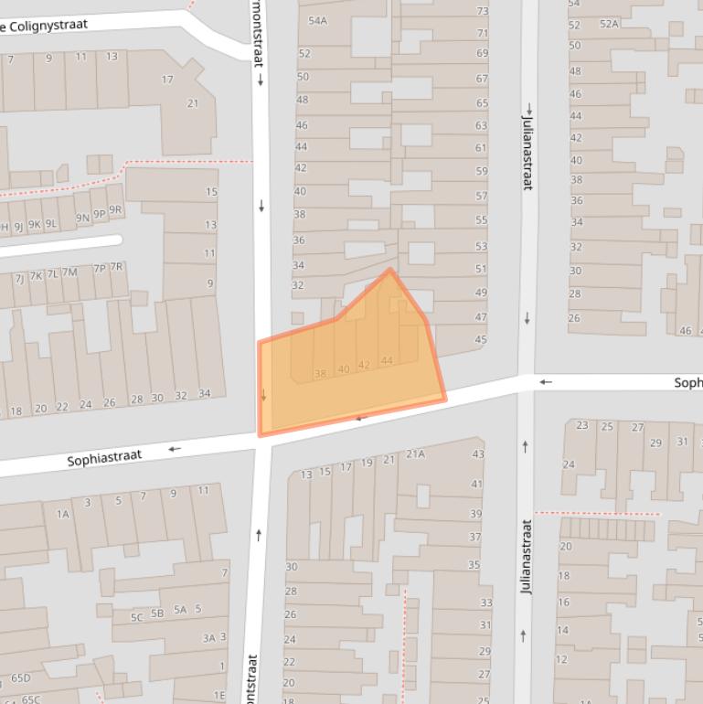 Kaart van postcodegebied 2316PP.