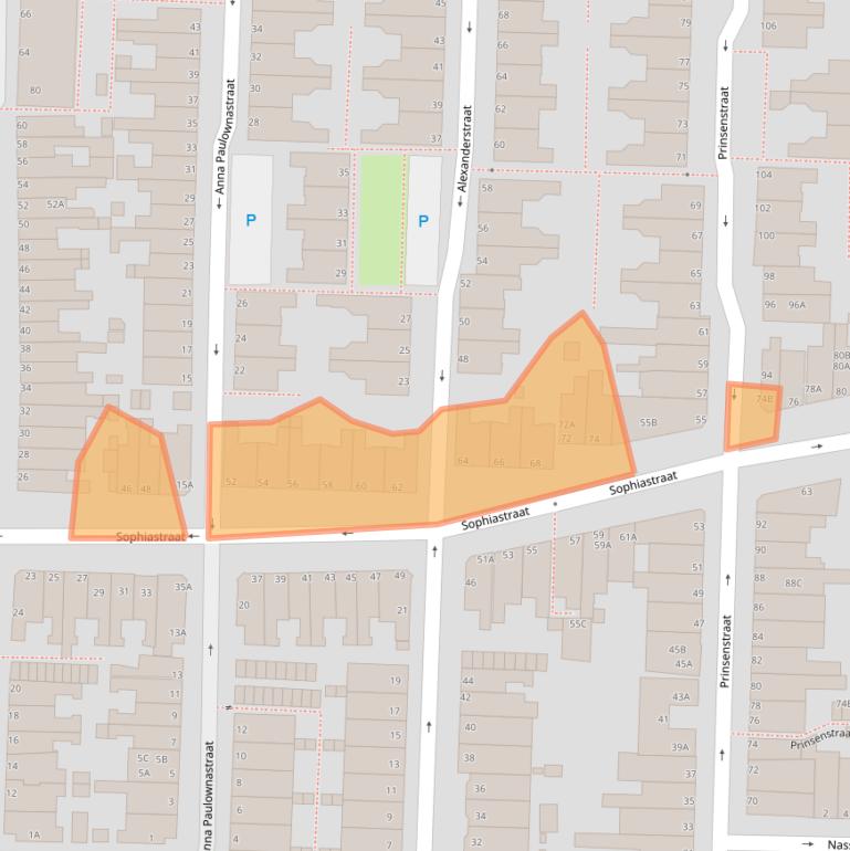 Kaart van postcodegebied 2316PR.