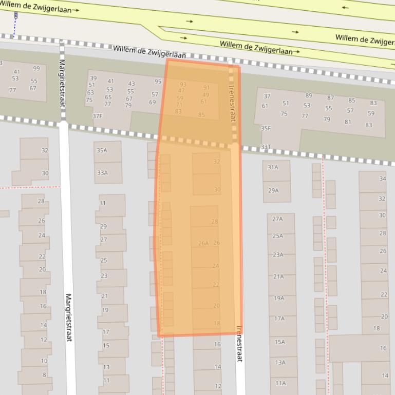 Kaart van postcodegebied 2316RL.