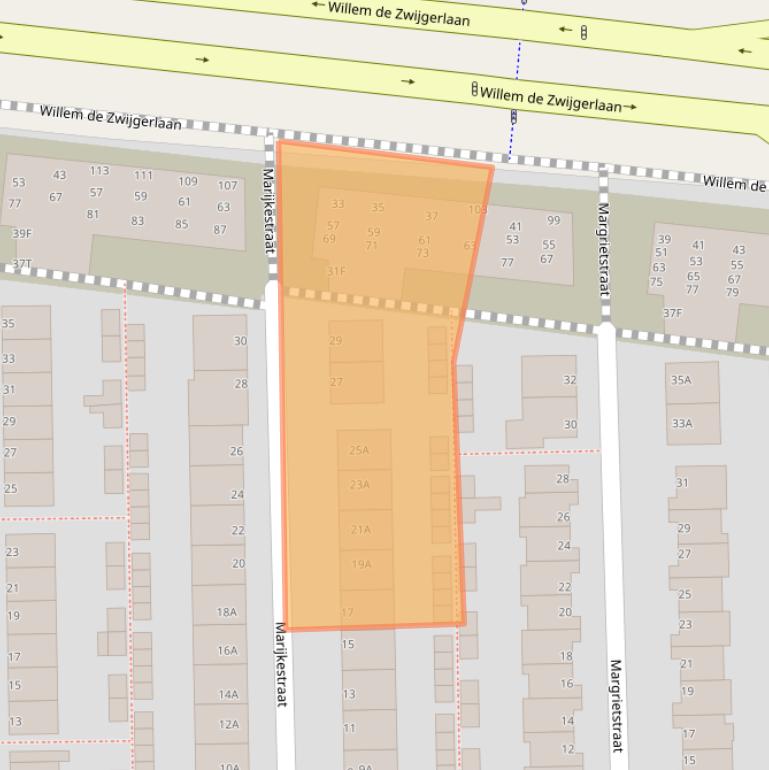 Kaart van postcodegebied 2316RR.