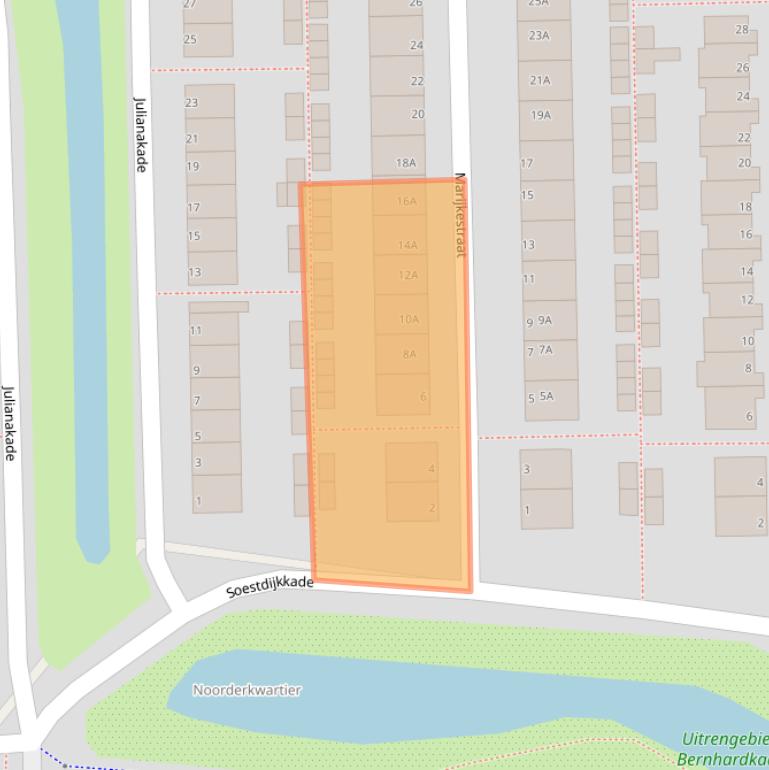 Kaart van postcodegebied 2316RS.