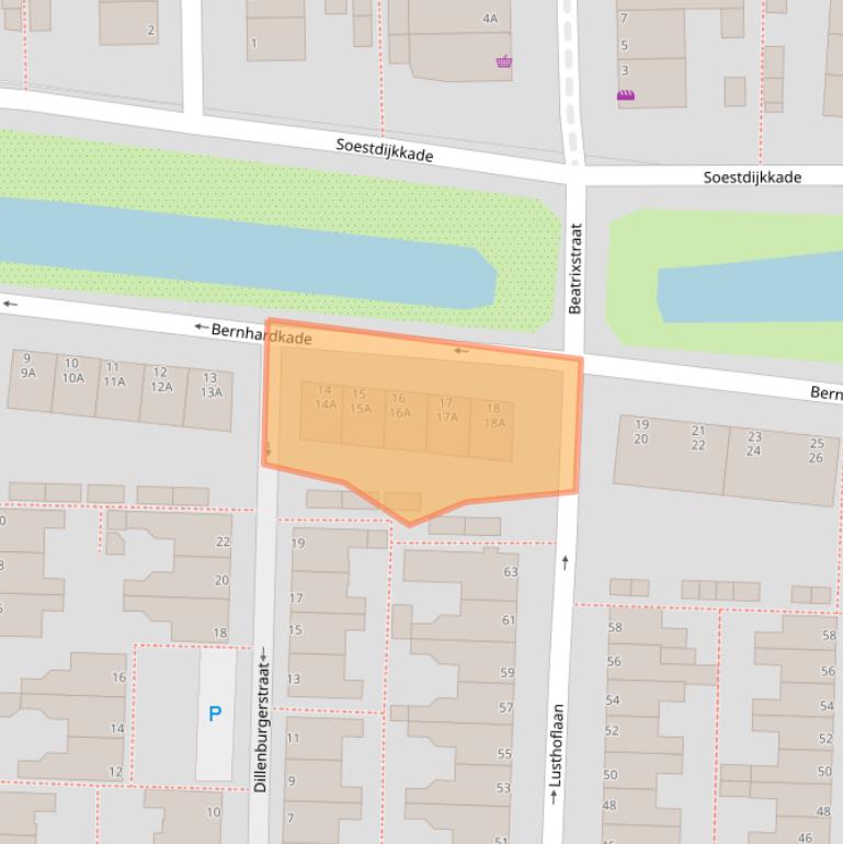 Kaart van postcodegebied 2316RW.