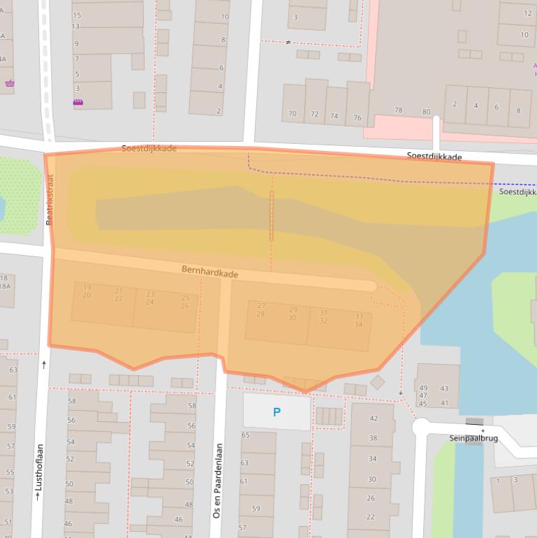 Kaart van postcodegebied 2316RX.