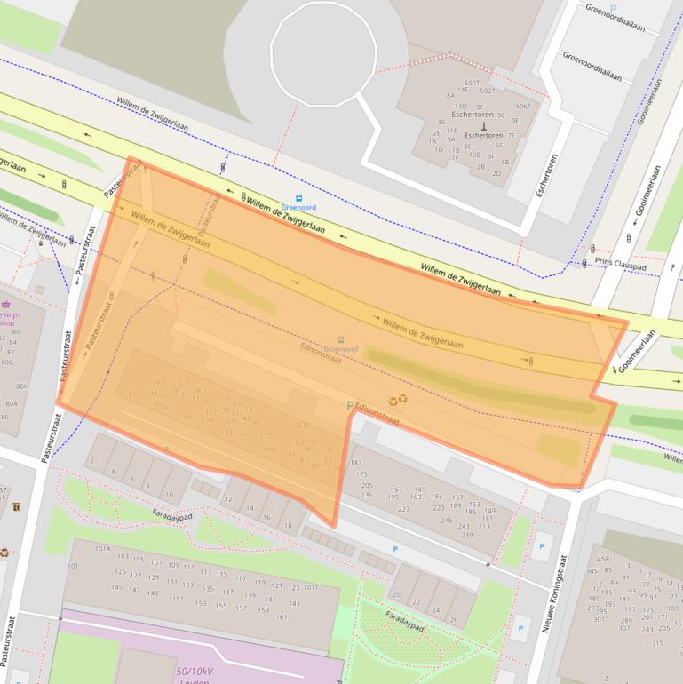 Kaart van postcodegebied 2316SJ.