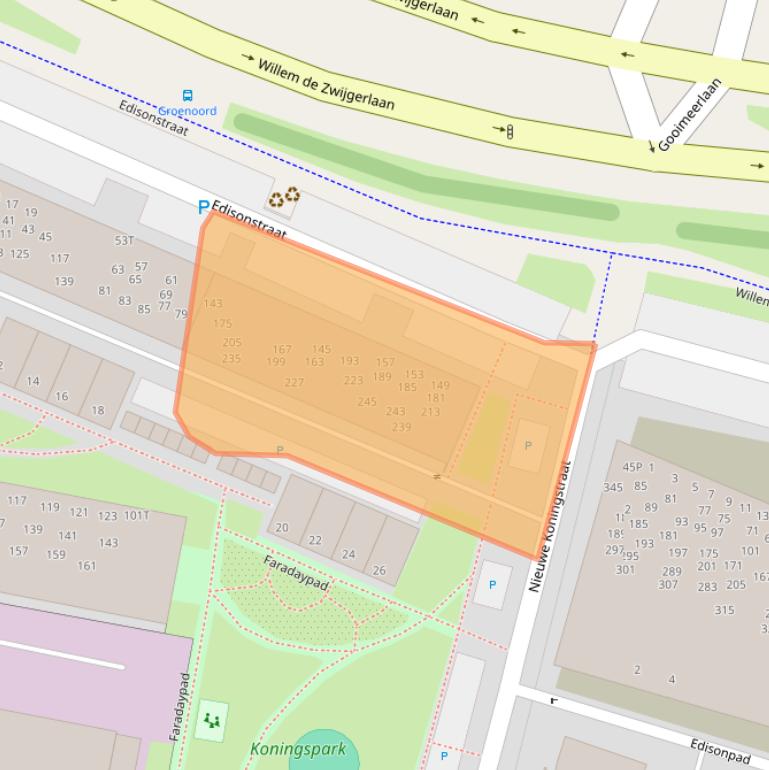 Kaart van postcodegebied 2316SM.