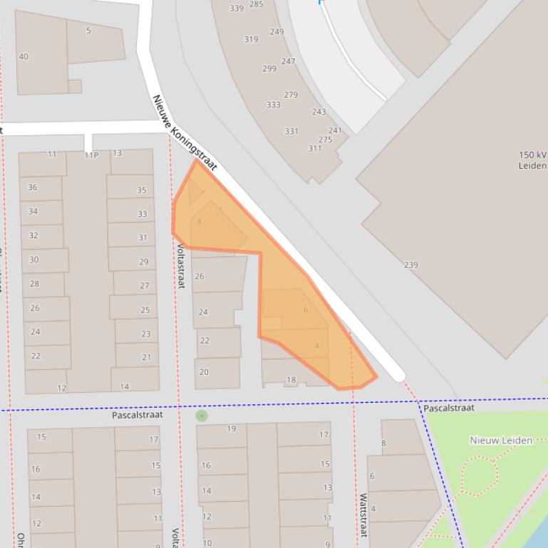 Kaart van postcodegebied 2316VC.