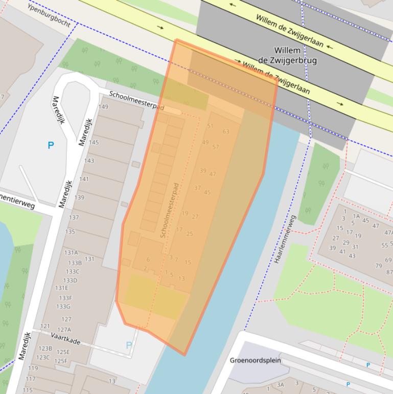 Kaart van postcodegebied 2316VE.