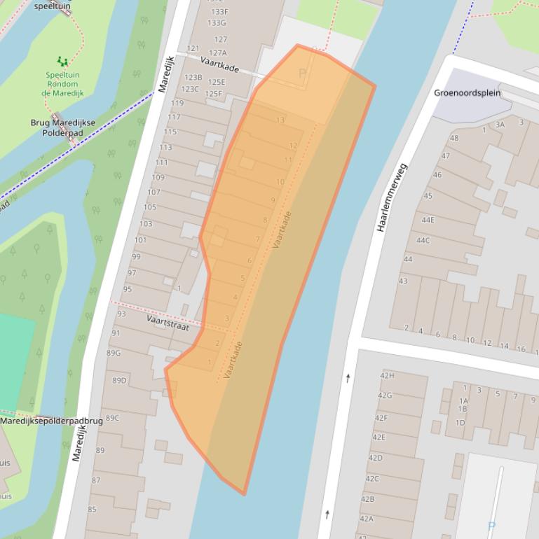 Kaart van postcodegebied 2316VJ.