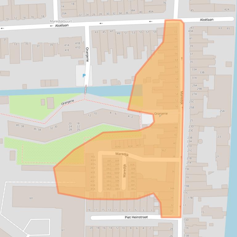 Kaart van postcodegebied 2316VN.