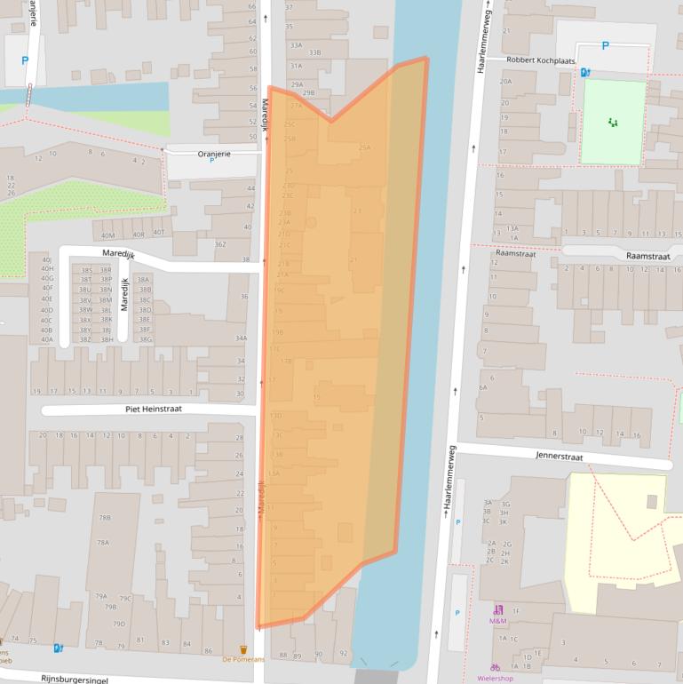 Kaart van postcodegebied 2316VR.