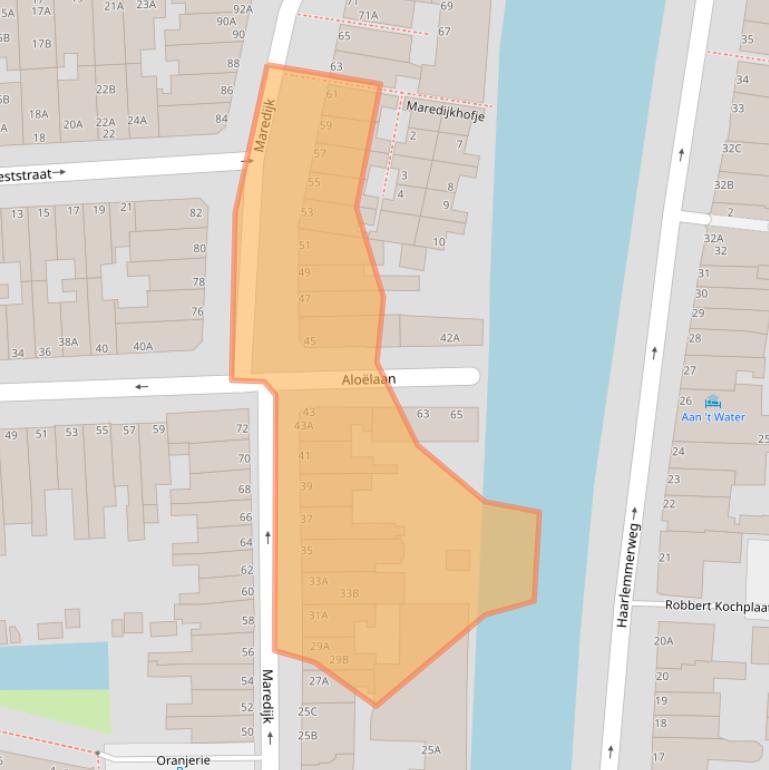 Kaart van postcodegebied 2316VS.