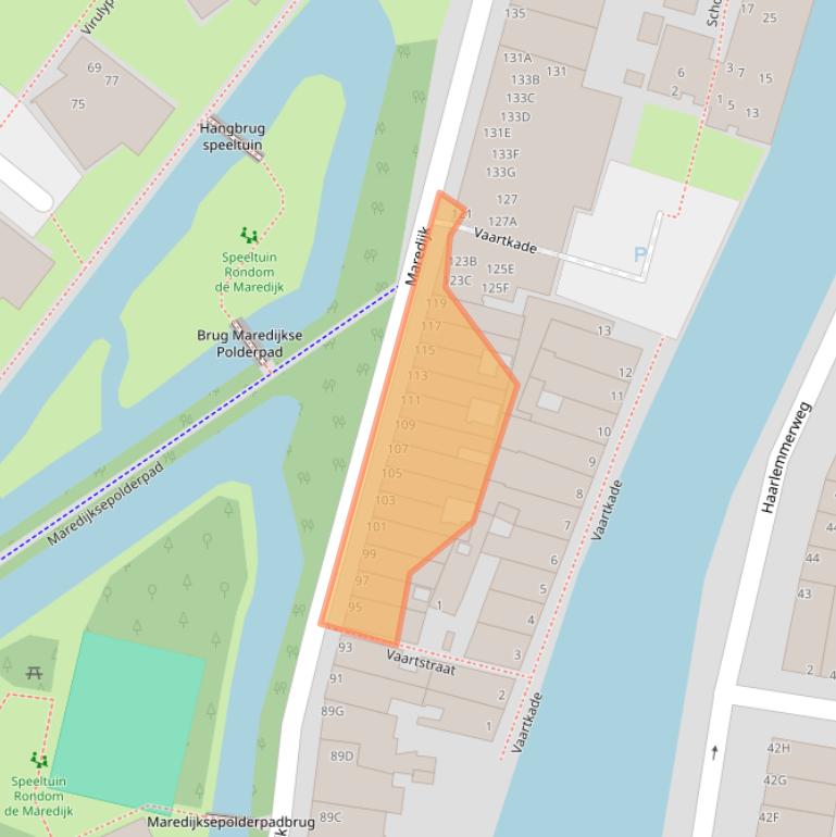 Kaart van postcodegebied 2316VW.