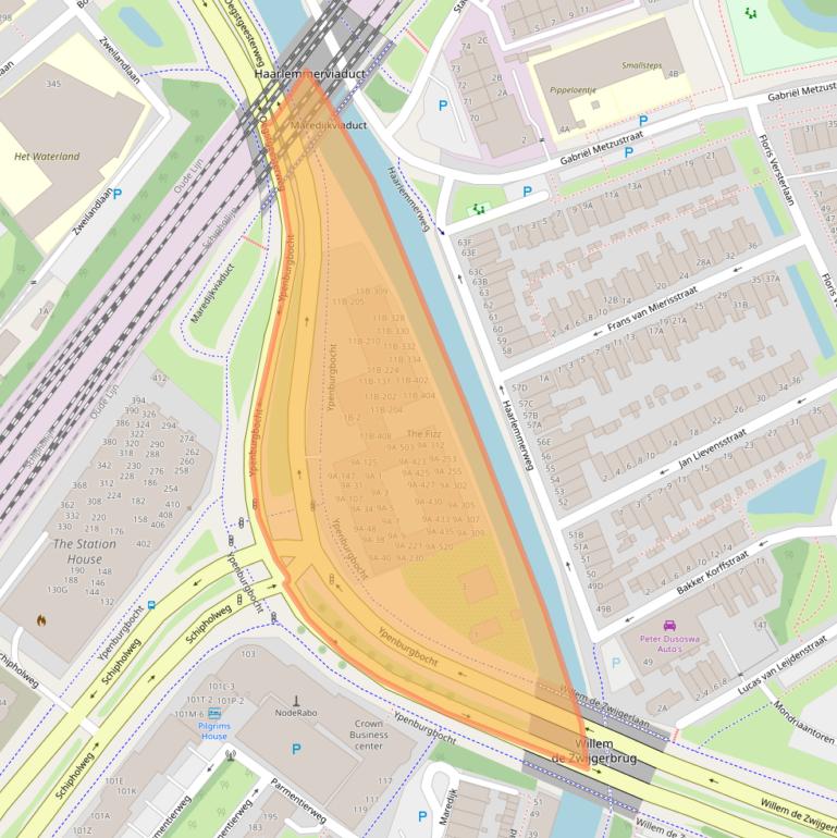 Kaart van postcodegebied 2316WB.
