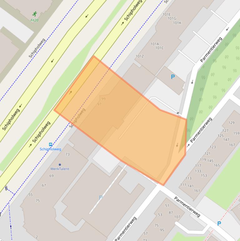 Kaart van postcodegebied 2316XA.