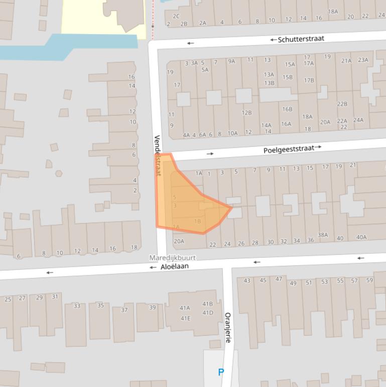 Kaart van postcodegebied 2316XM.