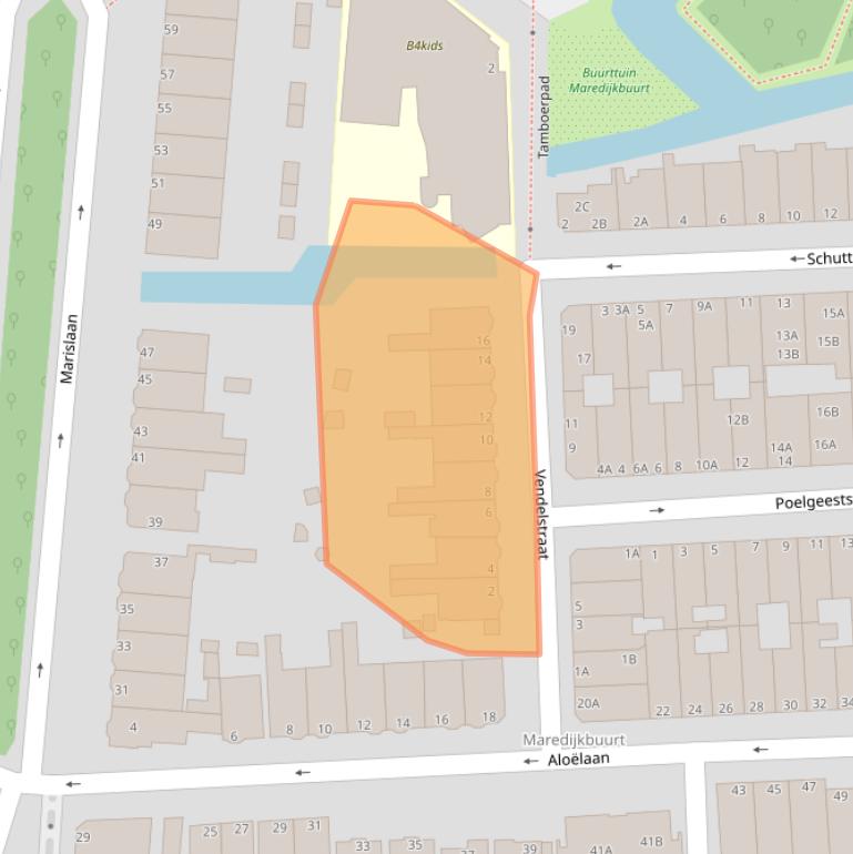 Kaart van postcodegebied 2316XP.