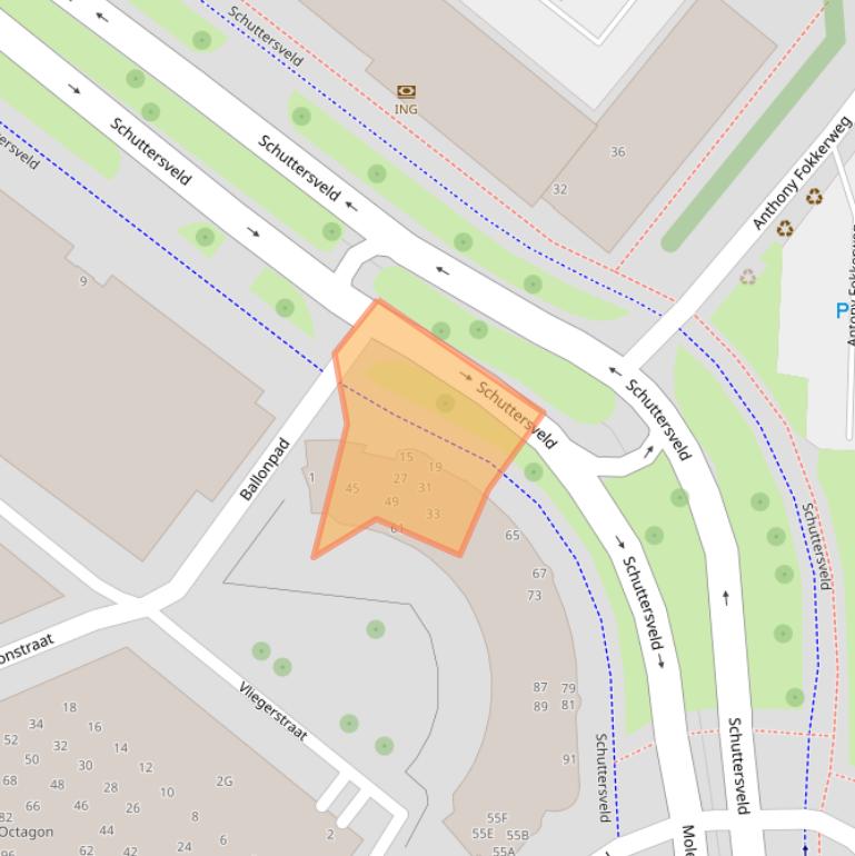 Kaart van postcodegebied 2316ZX.