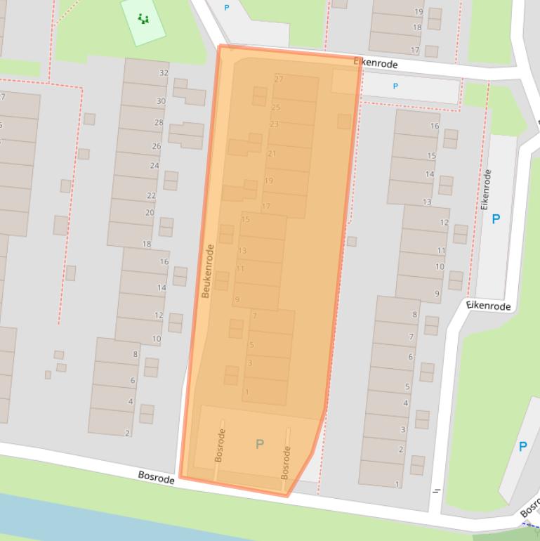 Kaart van postcodegebied 2317BD.