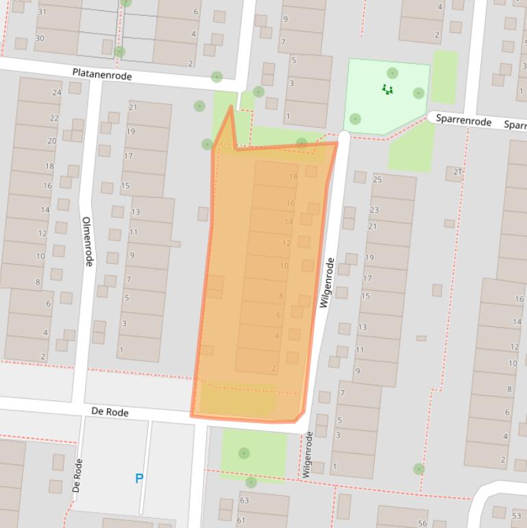 Kaart van postcodegebied 2317BW.