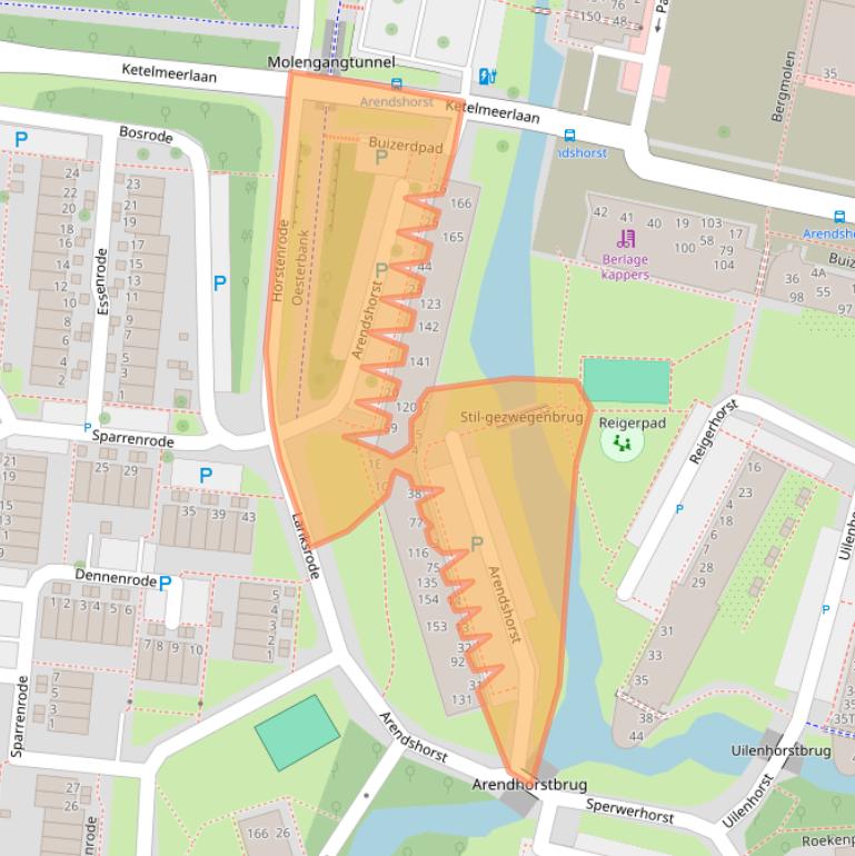 Kaart van postcodegebied 2317CP.