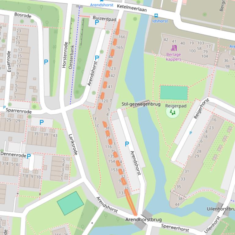 Kaart van postcodegebied 2317CS.