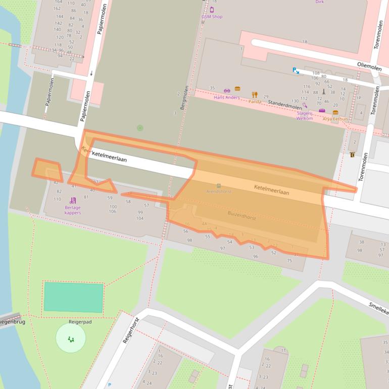 Kaart van postcodegebied 2317DA.