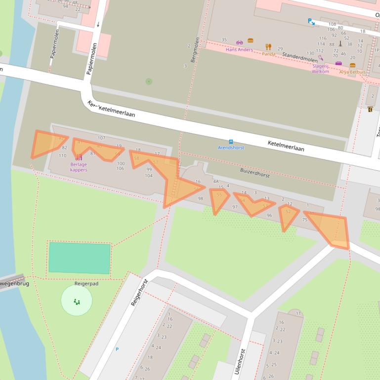 Kaart van postcodegebied 2317DB.