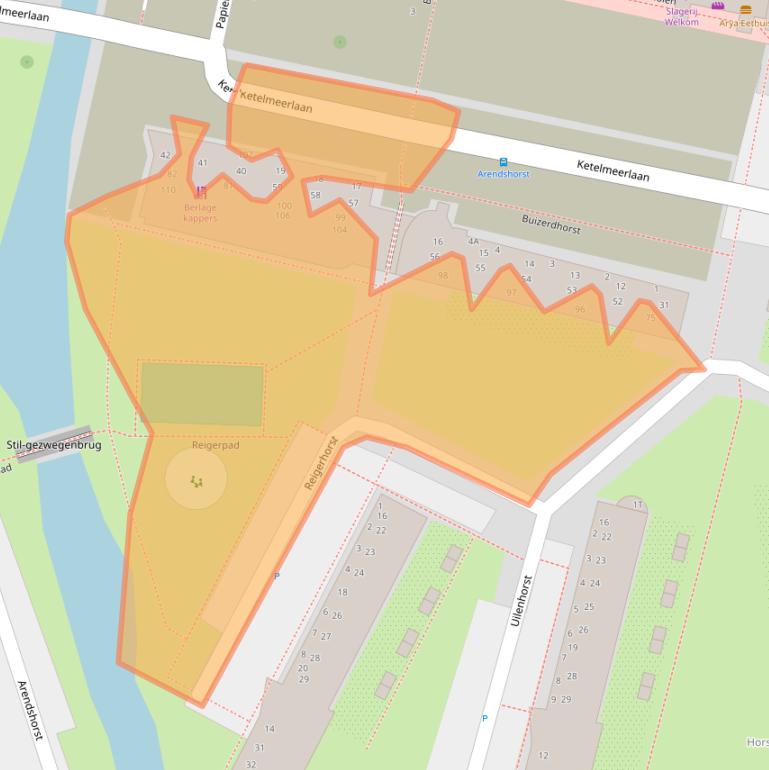 Kaart van postcodegebied 2317DC.