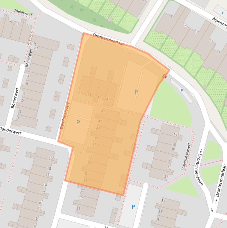 Kaart van postcodegebied 2317DT.