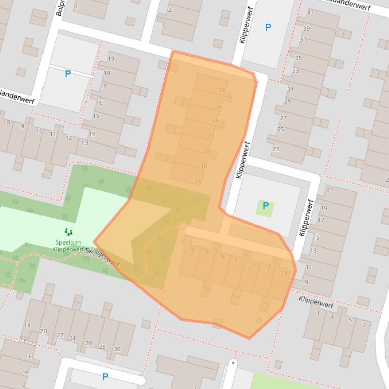 Kaart van postcodegebied 2317DZ.