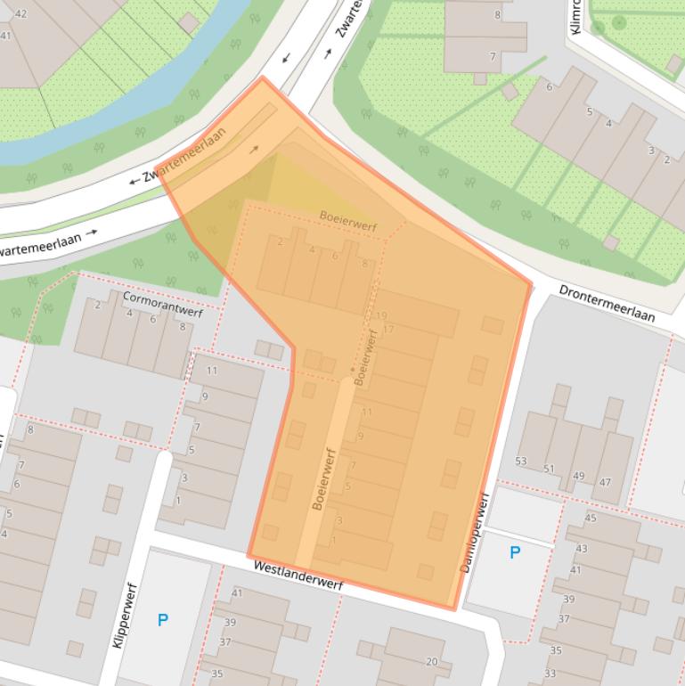 Kaart van postcodegebied 2317EA.