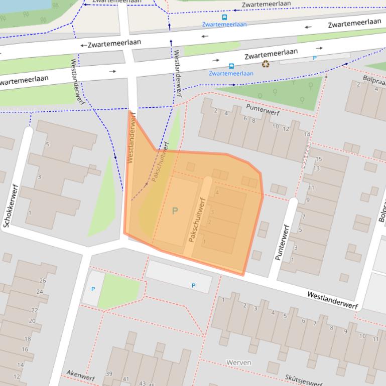 Kaart van postcodegebied 2317EG.