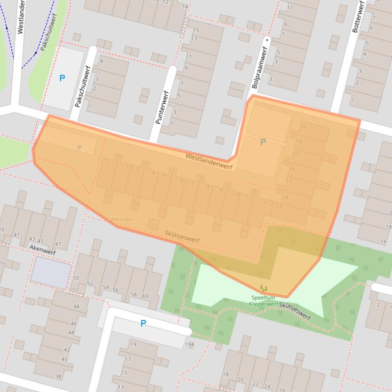 Kaart van postcodegebied 2317EH.
