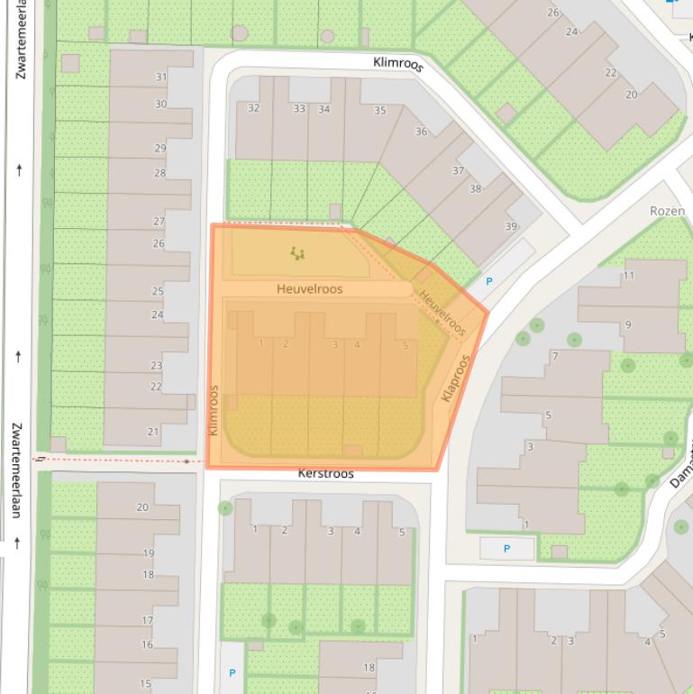 Kaart van postcodegebied 2317EV.