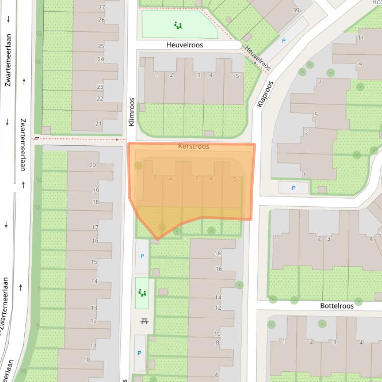 Kaart van postcodegebied 2317EW.