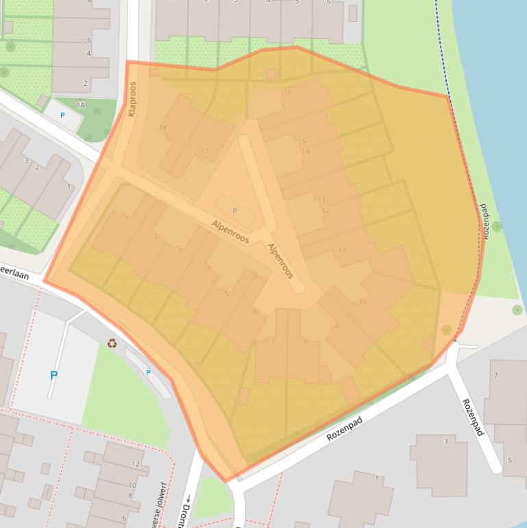 Kaart van postcodegebied 2317EX.