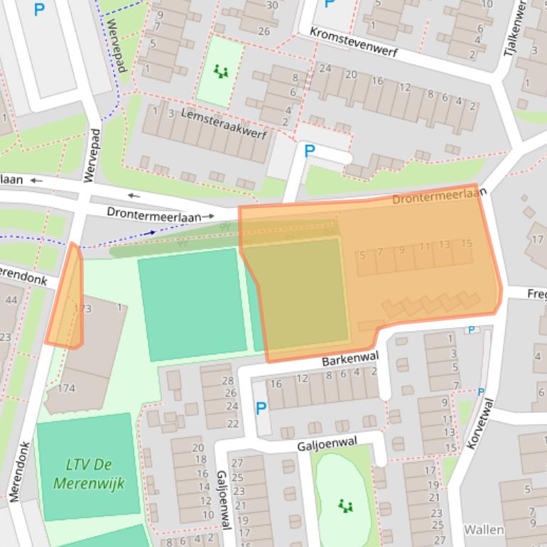 Kaart van postcodegebied 2317GG.