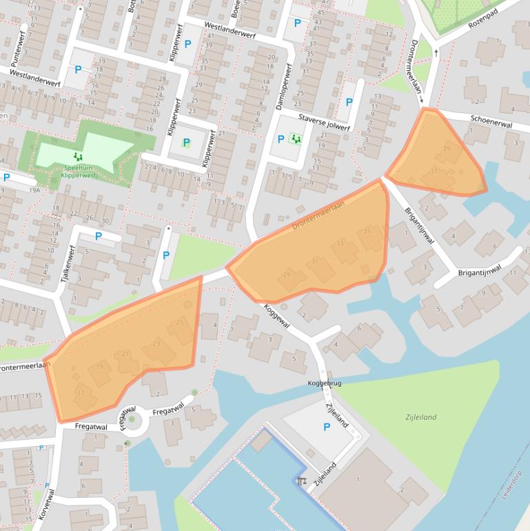 Kaart van postcodegebied 2317GH.