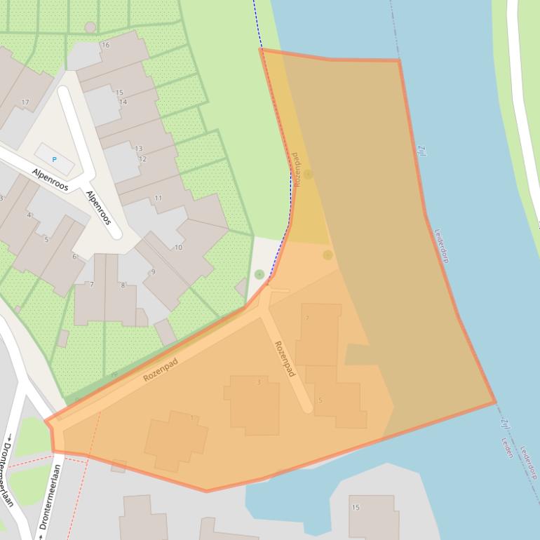 Kaart van postcodegebied 2317GJ.