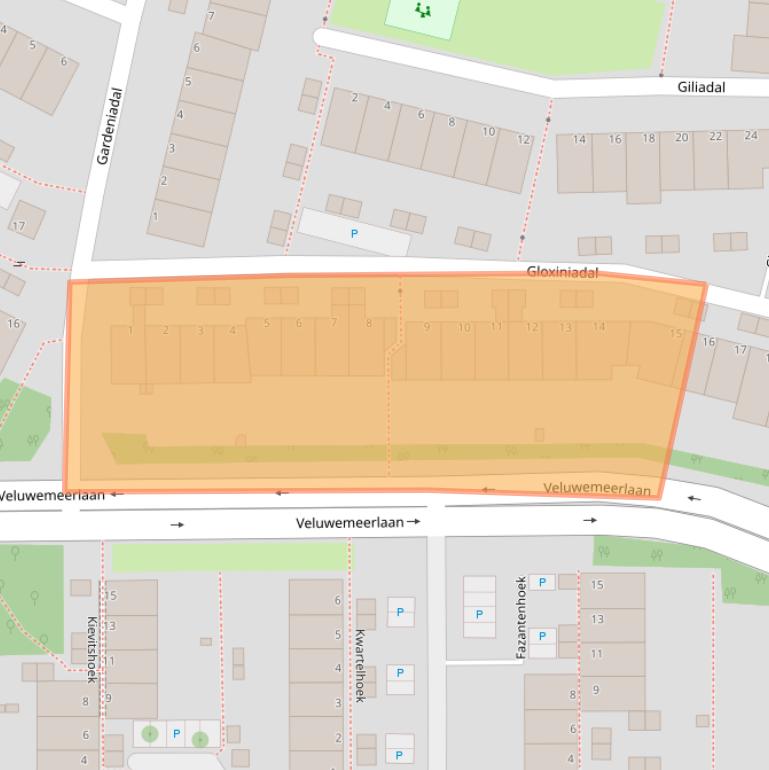 Kaart van postcodegebied 2317HA.