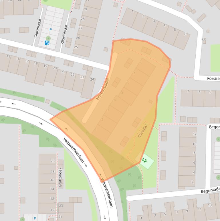 Kaart van postcodegebied 2317HC.