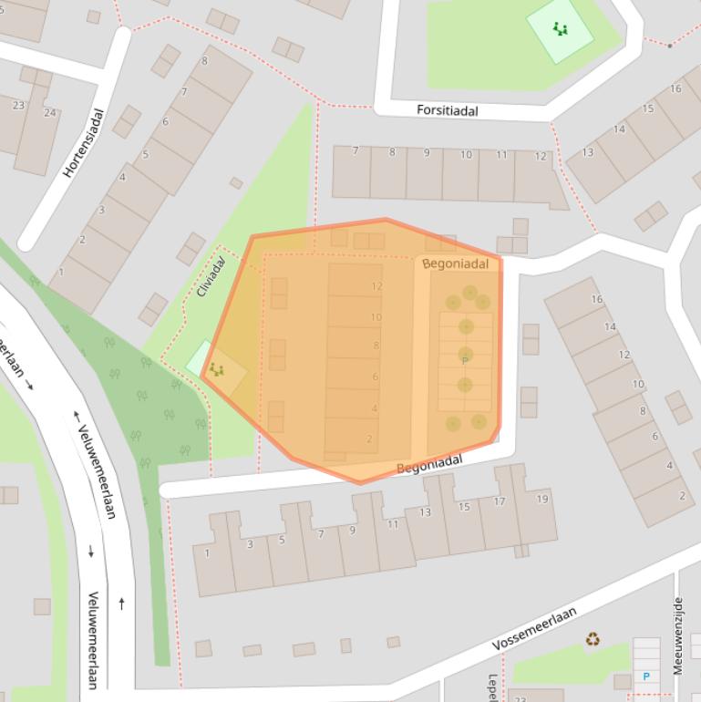 Kaart van postcodegebied 2317HE.