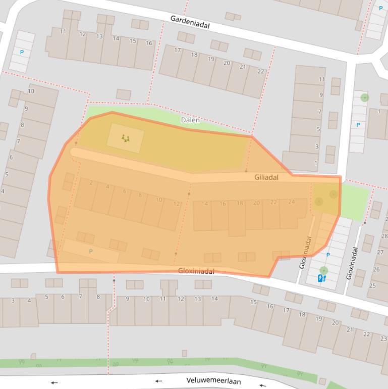 Kaart van postcodegebied 2317HT.