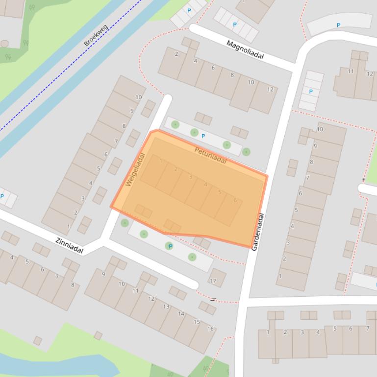 Kaart van postcodegebied 2317HZ.