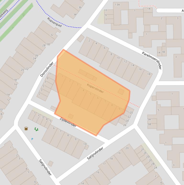 Kaart van postcodegebied 2317JD.