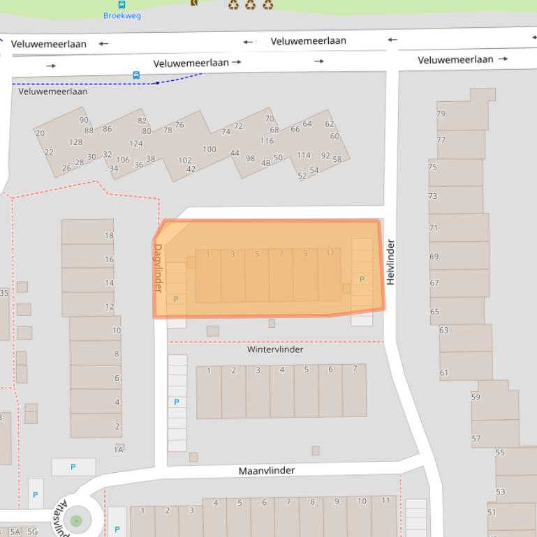 Kaart van postcodegebied 2317JH.
