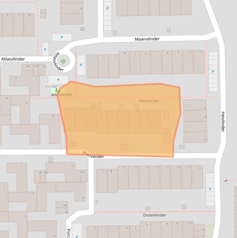 Kaart van postcodegebied 2317JN.